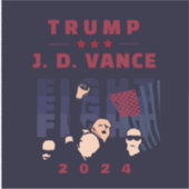VECHT STRIJD TRUMP VANCE 2024 STICKER (Voorkant)