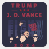 VECHT STRIJD TRUMP VANCE 2024 VIERKANTE STICKER (Voorkant)