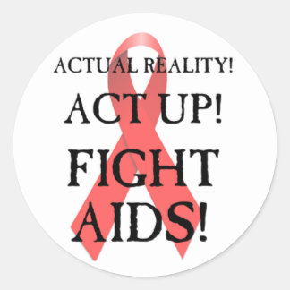 Vecht tegen aids! ronde sticker