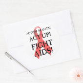 Vecht tegen aids! ronde sticker (Envelop)