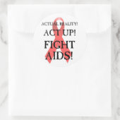 Vecht tegen aids! ronde sticker (Tas)
