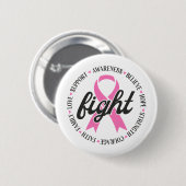 Vecht tegen borstkanker Roze Lint bewustzijn Ronde Button 5,7 Cm (Voorkant /achterkant)