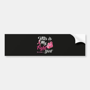 Vecht tegen borstkanker Roze lint vechter boksen Bumpersticker