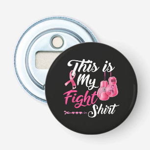 Vecht tegen borstkanker Roze lint vechter boksen Button Flesopener