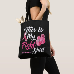 Vecht tegen borstkanker Roze lint vechter boksen Tote Bag