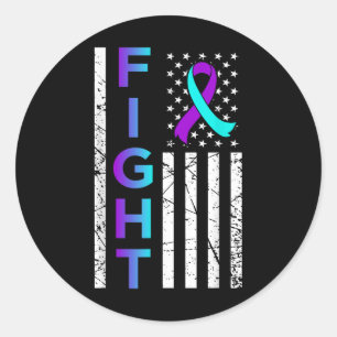 Vecht tegen de Amerikaanse vlag Happy Suicide Awar Ronde Sticker