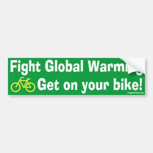Vecht tegen de opwarming van de aarde en stap op d bumpersticker