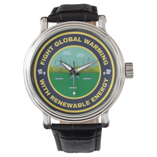 Vecht tegen de opwarming van de aarde windenergie horloge (Voorkant)
