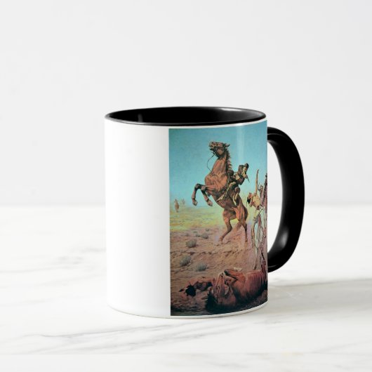 Vecht tegen de waterhals (kleurenlitho) mok (Voorkant rechts)