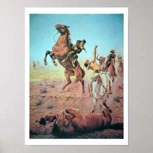 Vecht tegen de waterhals (kleurenlitho) poster