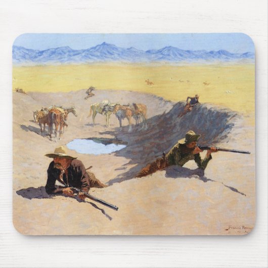 Vecht tegen de waterstok ~ Frederic Remington Muismat (Voorkant)
