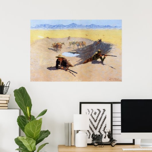 Vecht tegen de waterstok ~ Frederic Remington Poster (Thuiskantoor)