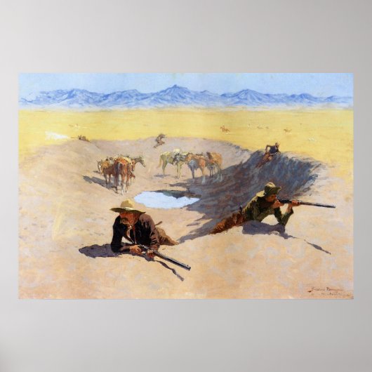 Vecht tegen de waterstok ~ Frederic Remington Poster (Voorkant)