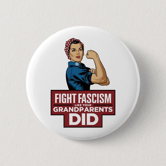 Vecht tegen fascisme zoals je grootouders deden ronde button 5,7 cm (Voorkant)
