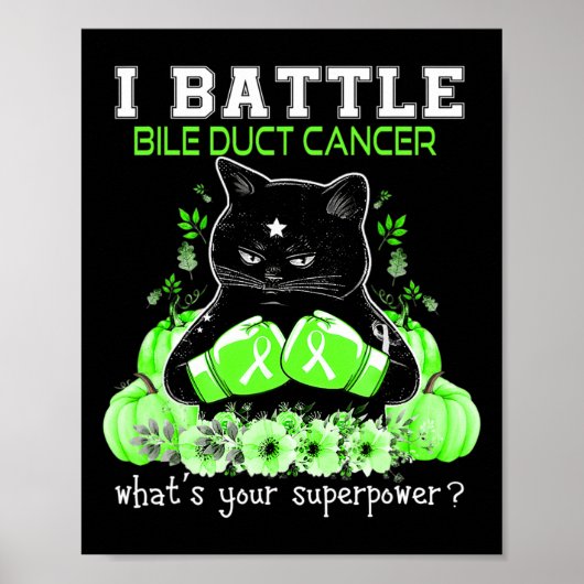 Vecht tegen galwegkanker bewustzijn leuk kat poster (Voorkant)