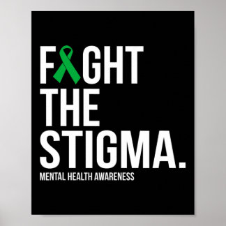 Vecht Tegen Het Stigma Groen Lint Geestelijke Gezo Poster