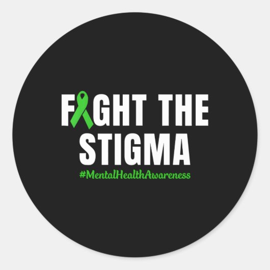 Vecht tegen het stigma Tal Health Awareness Maand  Ronde Sticker (Voorkant)