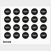 Vecht tegen kanker bij kinderen Militairestijl bew Ronde Sticker (Vel)