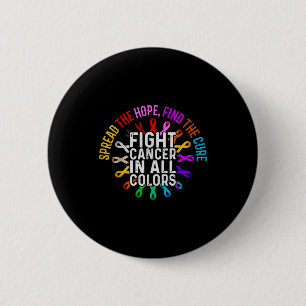 Vecht tegen kanker, elke kleur overlevingsontwerp ronde button 5,7 cm