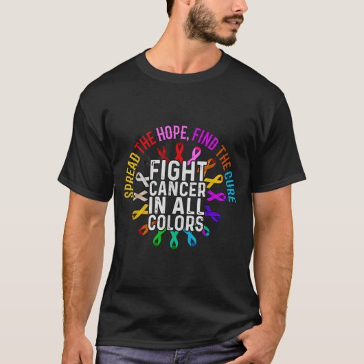 Vecht tegen kanker elke kleur t-shirt (Voorkant)