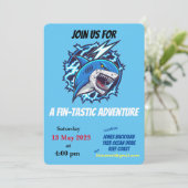 Vecht tegen Ninja Shark Party Invitation Save The Date (Staand voorkant)