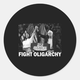 Vecht tegen Oligarchie Bernie Sanders En Aoc Vrijh Ronde Sticker