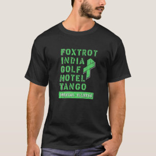 Vecht tegen psychische aandoeningen Militair Alfab T-shirt