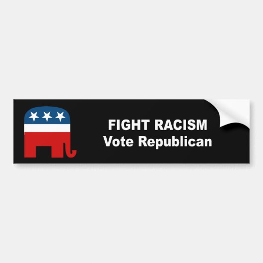 Vecht tegen Racisme - Stem Republikeins Bumpersticker (Voorkant)