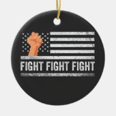 Vecht tegen Trump Amerikaanse vlag Patriottisch Keramisch Ornament (Voorkant)