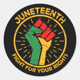 Vecht tegen uw rechten Groene Gele Rood Junettiend Ronde Sticker