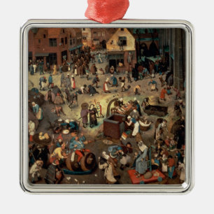 Vecht tussen Carnival en Lent, 1559 Metalen Ornament