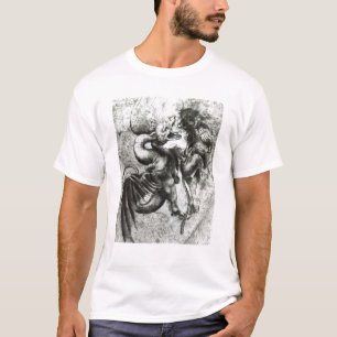 Vecht tussen een draak en een leeuw t-shirt