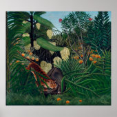 Vecht tussen een tijger en Buffalo, Henri Rousseau Poster (Voorkant)