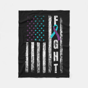 Vecht Usa Vlag Gelukkig Zelfmoordpreventie bewustz Fleece Deken