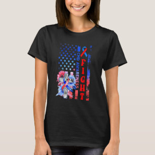 Vecht Usa Vlag Zonnebloem Christelijk Chd Bewustzi T-shirt
