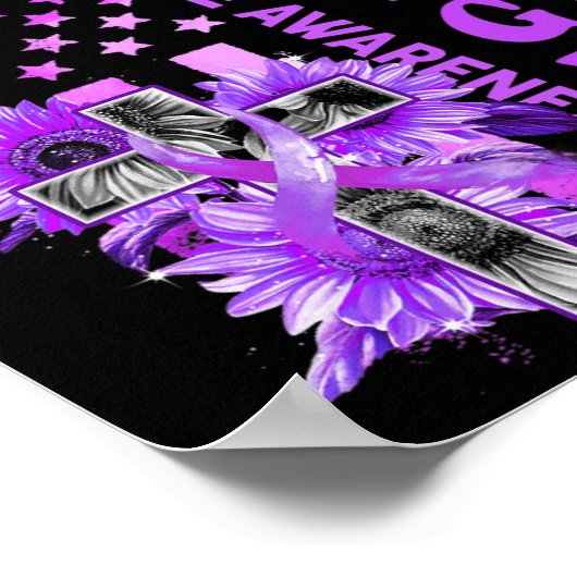 Vecht USA Vlag Zonnebloem Christelijk Overdosis Aw Poster (Hoek)