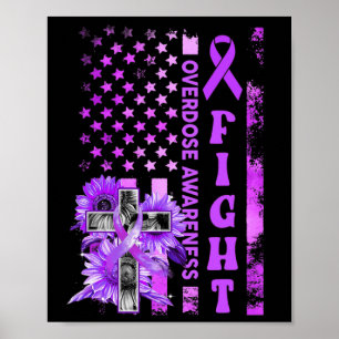 Vecht USA Vlag Zonnebloem Christelijk Overdosis Aw Poster