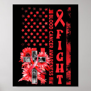 Vecht Usa Vlag Zonnebloem Christen Bloed Kanker Be Poster