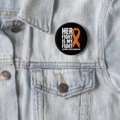 Vecht Vecht Oranje Lint Leukemie Kanker Ronde Button 5,7 Cm (In situ)