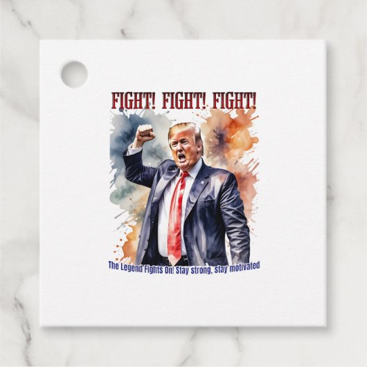Vecht! Vecht! Vecht! Trump legende Bedankjes Labels (Voorkant)