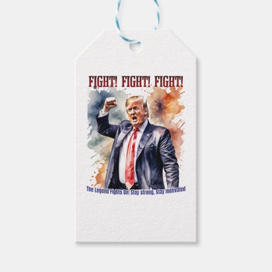 Vecht! Vecht! Vecht! Trump legende Cadeaulabel (Voorkant)