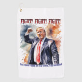 Vecht! Vecht! Vecht! Trump legende Golfhanddoek (Voorkant)