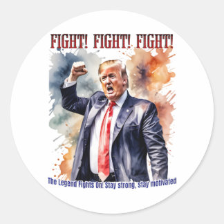 Vecht! Vecht! Vecht! Trump legende Ronde Sticker