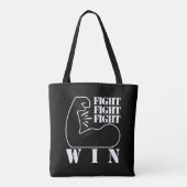 Vecht, vecht, vecht, win tote bag (Achterkant)