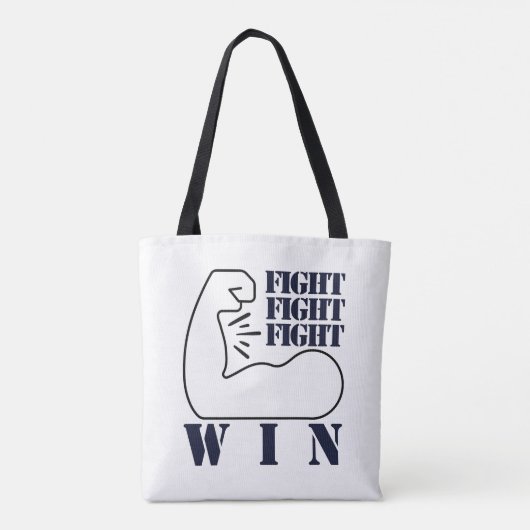 Vecht, vecht, vecht, win tote bag (Achterkant)