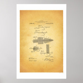 Vecht vissen 1911 US Patent Poster - C W Allen
