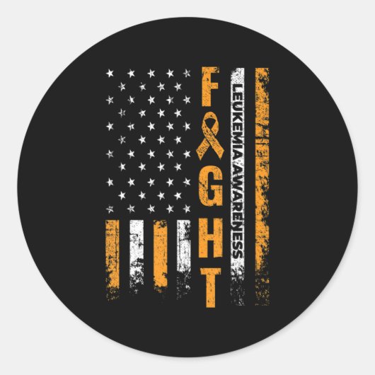 Vecht Vlag Vlag Leukemie Bewustheid Kanker Overlev Ronde Sticker (Voorkant)