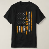 Vecht Vlag Vlag Leukemie Bewustheid Kanker Overlev T-shirt (Design voorkant)