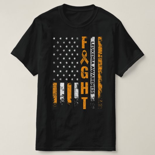 Vecht Vlag Vlag Leukemie Bewustheid Kanker Overlev T-shirt (Design voorkant)