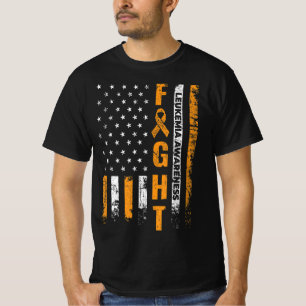 Vecht Vlag Vlag Leukemie Bewustheid Kanker Overlev T-shirt